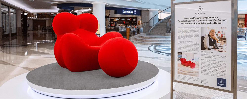 It All Started With A Sponge- Gaetano Pesce’s Revolutionary Feminist Chair “UP” On Display At BurJuman In Collaboration With Leonidas Dubai.