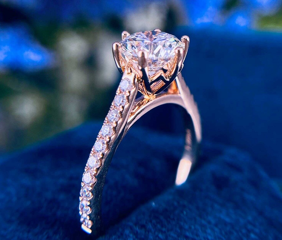 Vintage 14K Gold Diamond Engagement Ring Center=1/2 Carat H-VS2 Value=$6,900  | eBay